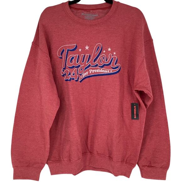 Prince Peter Womens Large Red Taylor For President 24 Sweatshirt Pullover P6-1 - Picture 1 of 5